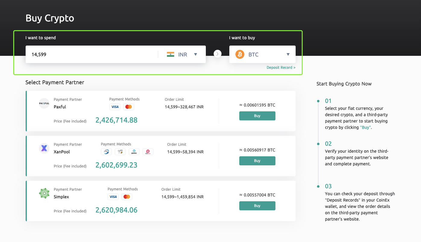 Як набыць Crypto ад XanPool у CoinEx Як набыць Crypto ад XanPool у CoinEx