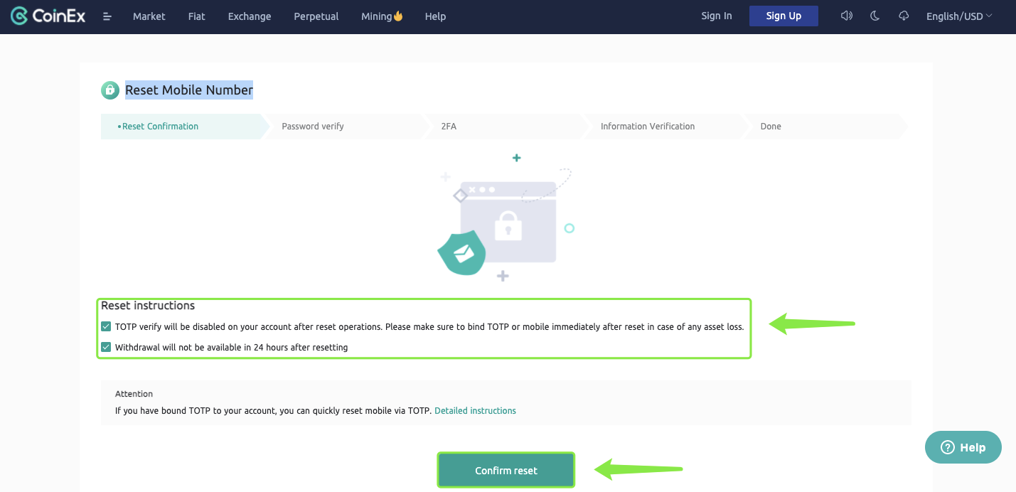 በ CoinEx ውስጥ የስልክ ቁጥርን እንዴት እንደገና ማስጀመር/መቀየር እንደሚቻል በ CoinEx ውስጥ የስልክ ቁጥርን እንዴት እንደገና ማስጀመር/መቀየር እንደሚቻል