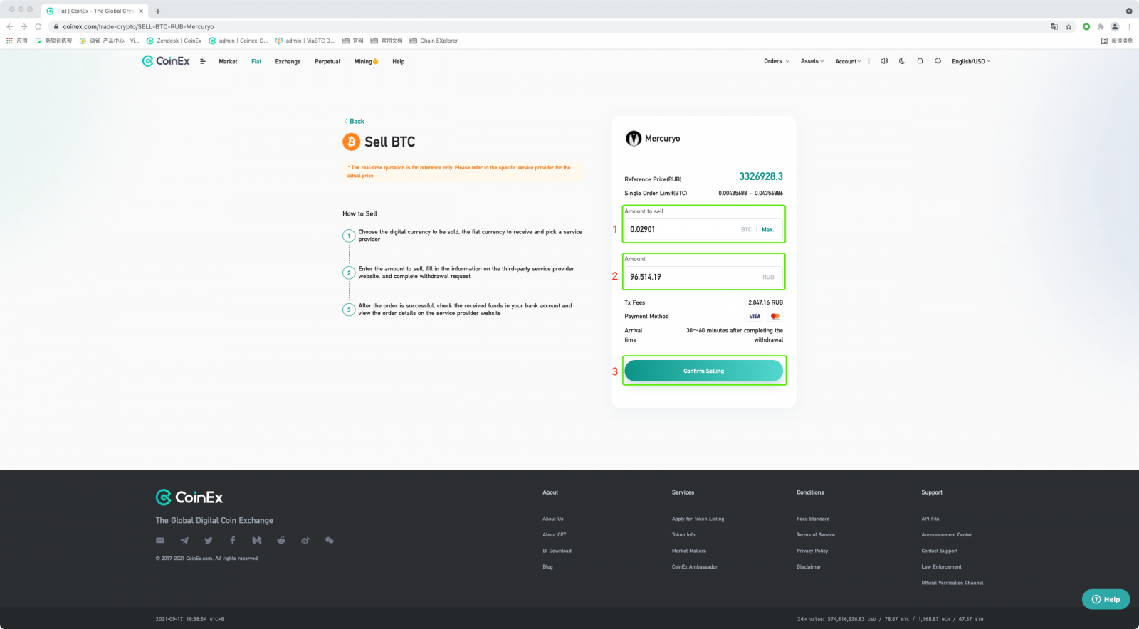 Nigute Kugurisha Crypto na Mercuryo muri CoinEx Nigute Kugurisha Crypto na Mercuryo muri CoinEx
