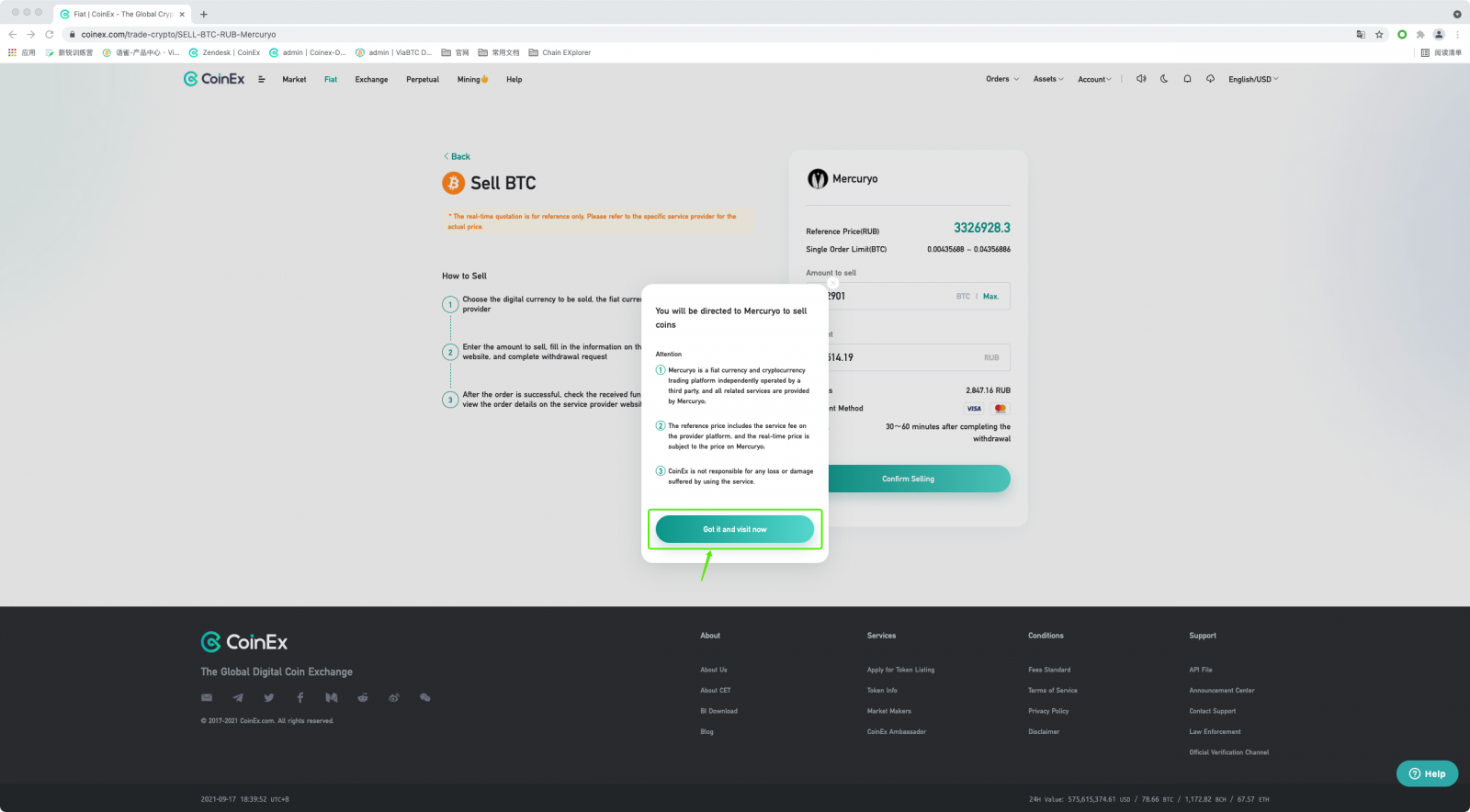 Nigute Kugurisha Crypto na Mercuryo muri CoinEx Nigute Kugurisha Crypto na Mercuryo muri CoinEx