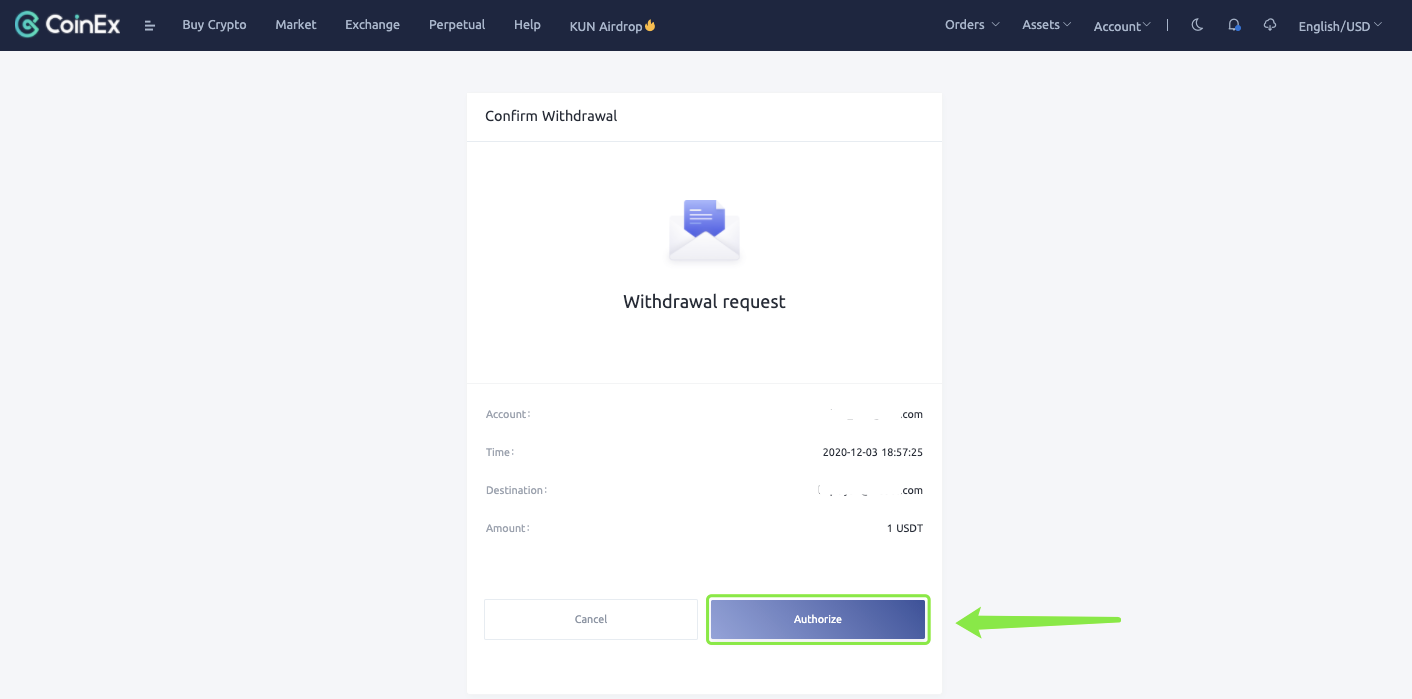 Ki jan yo konekte ak retire nan CoinEx